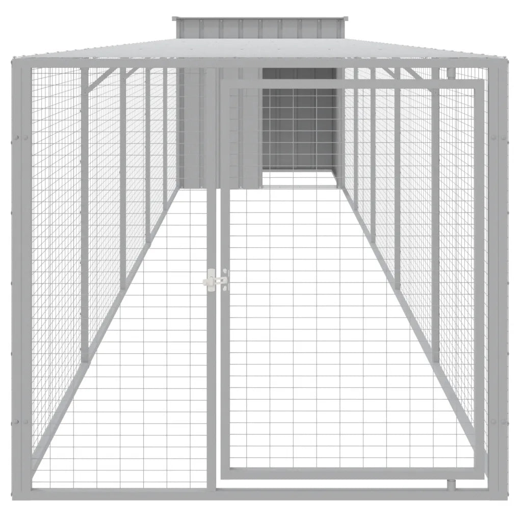 Pollaio Area Corsa Grigio Chiaro 110x609x110 cm Acciaio Zincato 3189095