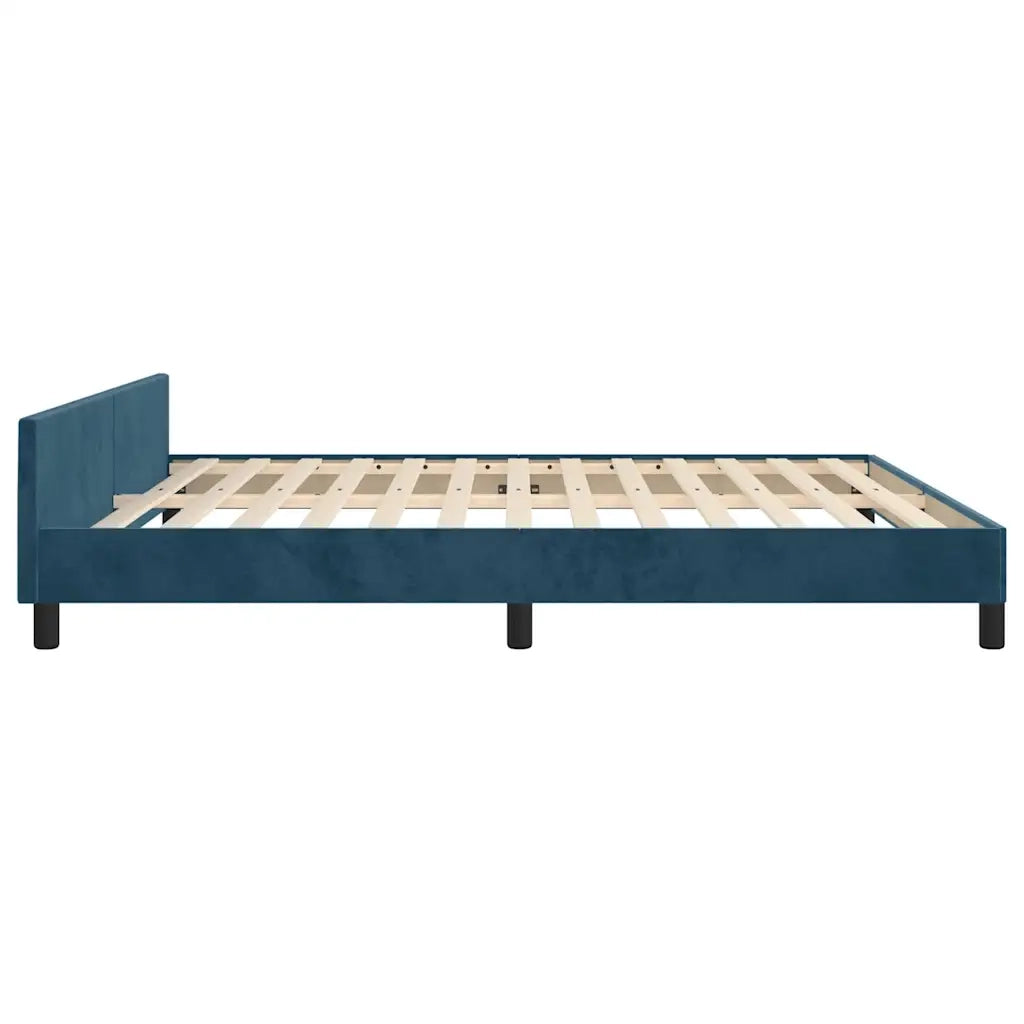 Giroletto senza Materasso Blu Scuro 160x200 cm in Velluto