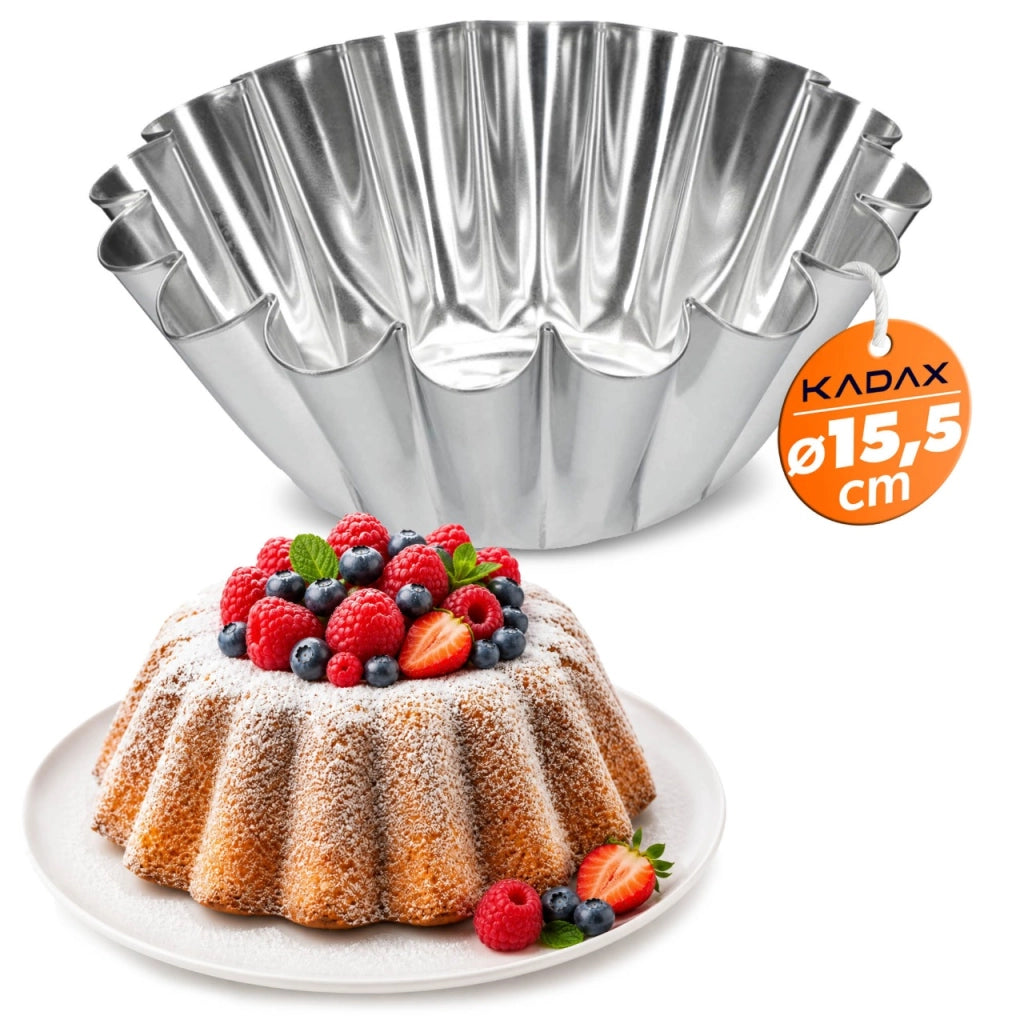 Stampo per torte KADAX, teglia da forno, in latta ondulata, 16 cm