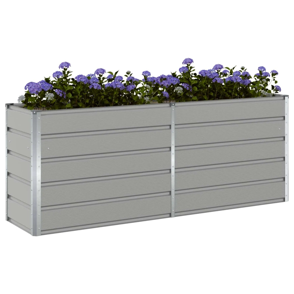 Fioriera | Cassetta per fiori | Vaso Grigio chiaro 195 x 50 x 75 cm Acciaio zincato