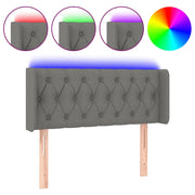 Testiera | Testata a LED Grigio Scuro 93x16x78/88 cm in Tessuto