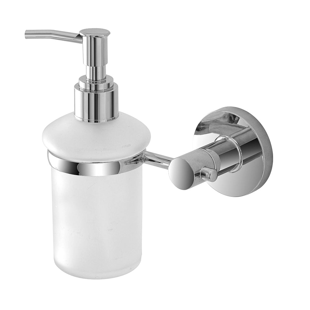 Dispenser sapone a muro in vetro satinato e metallo cromato Sprint