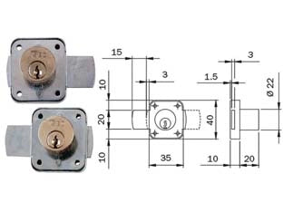 SERRATURA DA APPLICARE PER ANTINA LATERALE- - destra (107214) - 1 pezzi ISEO