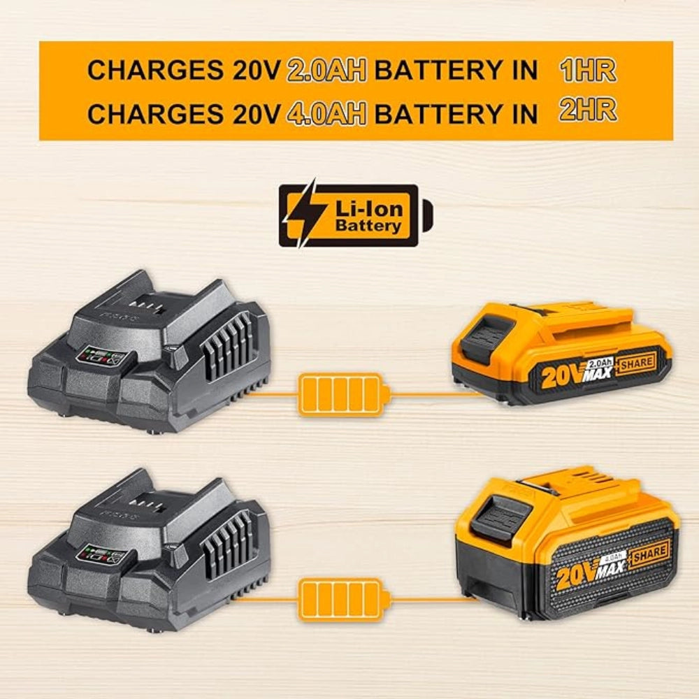 Batteria ioni litio 20v 2ah indicatore led potenza costante strumenti elettrici