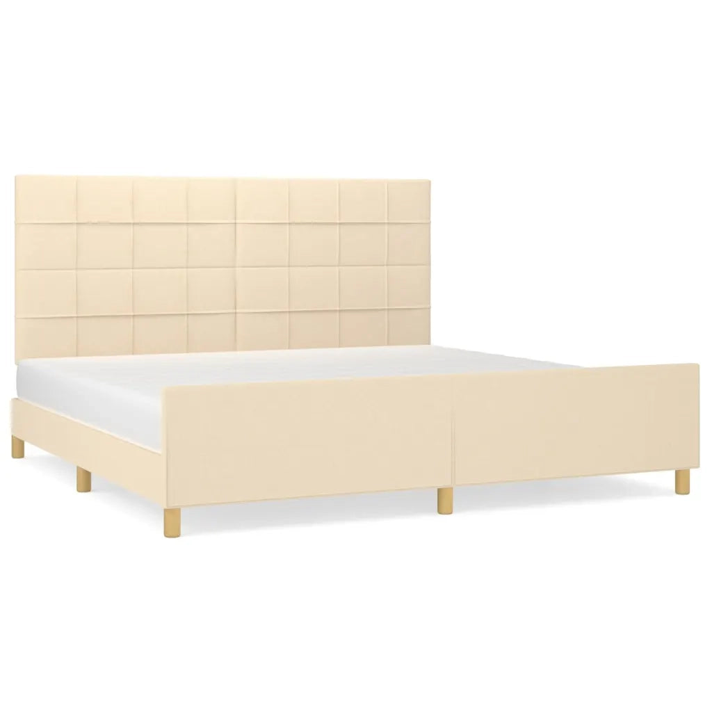 Giroletto con Testiera Crema 200x200 cm in Tessuto cod mxl 46577