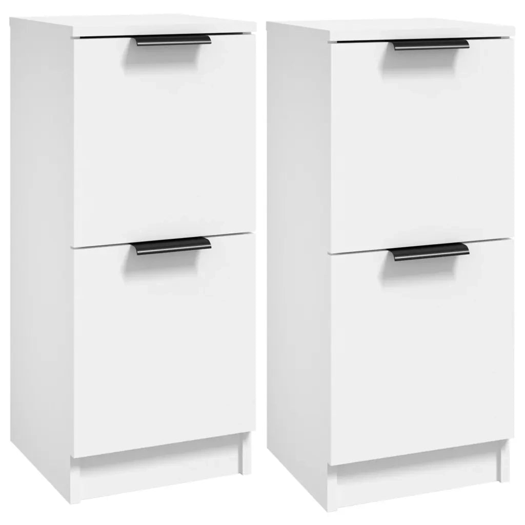 Credenze 2 pz Bianche 30x30x70 cm in Legno Multistrato 811170