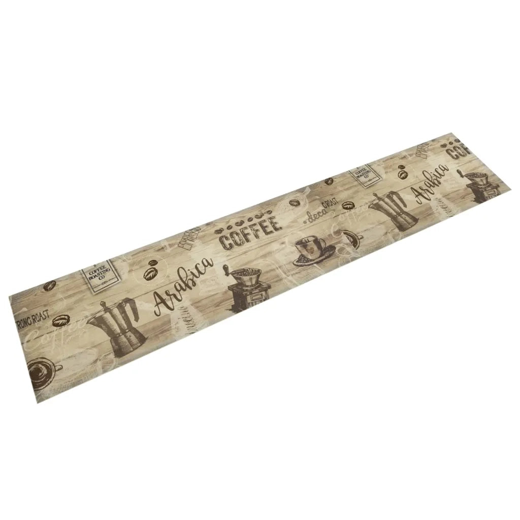 Tappeto da Cucina Lavabile Marrone CaffÃ¨ 60x300 cm in Velluto