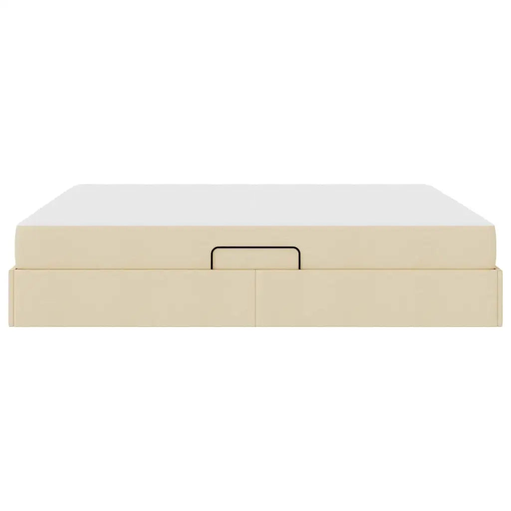 Letto con contenitore e materasso Crema 160 x 200 cm Poliestere 3399674