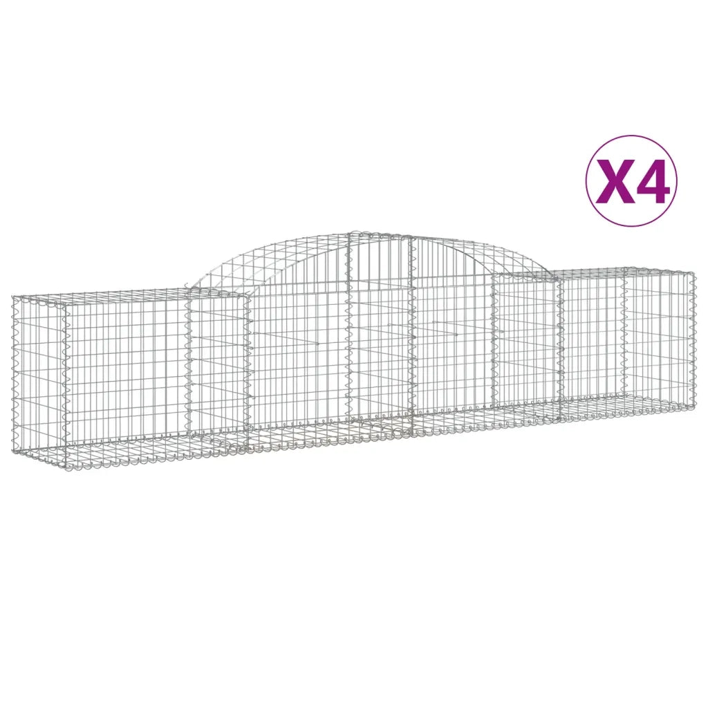Cesti Gabbioni ad Arco 4 pz 300x50x60/80 cm Ferro Zincato 3146667
