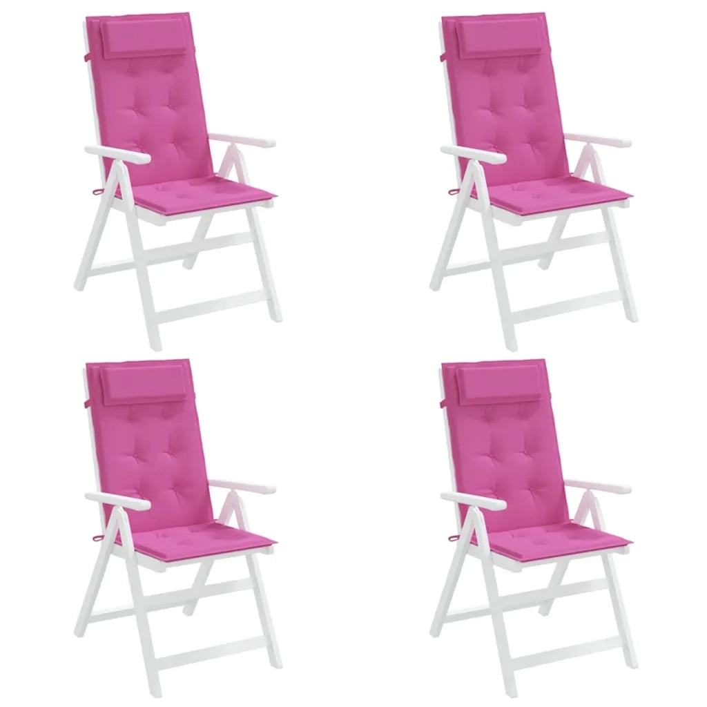 Cuscini per Sedia con Schienale Alto 4pz Rosa in Tessuto Oxford