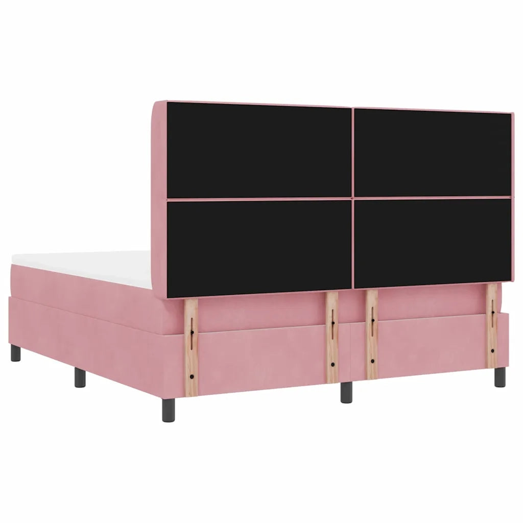 Letto a molle con materasso Rosa 180 x 200 cm Velluto 3341971