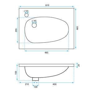 Lavabo Da Incasso Rea Selena 60
