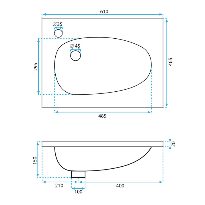 Lavabo Da Incasso Rea Selena 60