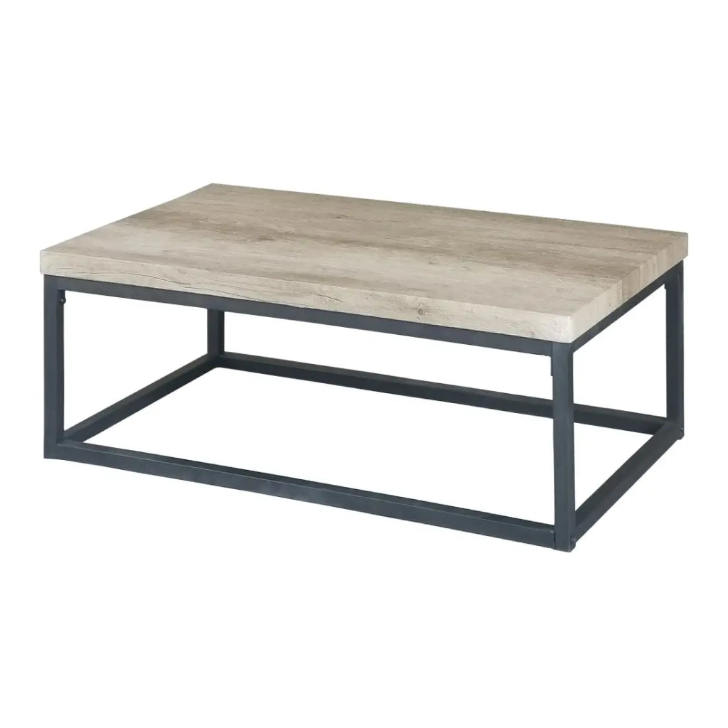 Tavolino HAWAÏ – Piano in legno chiaro, gambe in acciaio – Design moderno