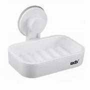 Trade Shop - Porta Sapone Attacco A Ventosa Parete Accessorio Bagno In Plastica Mensola 59545 -