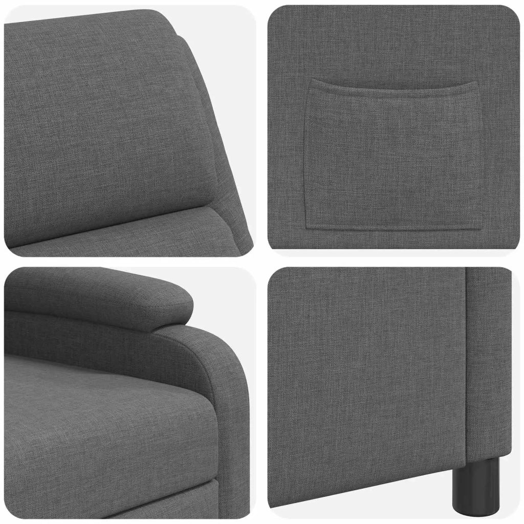 Divano Sedia-Poltrona reclinabile Grigio Scuro Tessuto 504033