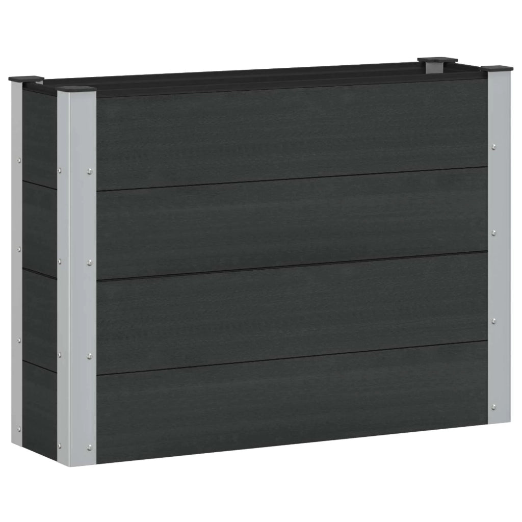 Letto rialzato da giardino Nero 100 x 30 x 72 cm alluminio 42039035