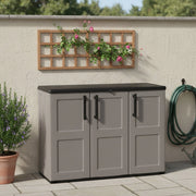 Mobile da Giardino Aranka, Armadio da Esterno 2 Ripiani Made in Italy, 37x102x84h cm Grigio
