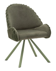 Sedia Stoccolma -A- Verde, Set 2 Pezzi in Ferro e Poliestere, Design Moderno ed Avvolgente - Collezione Modern