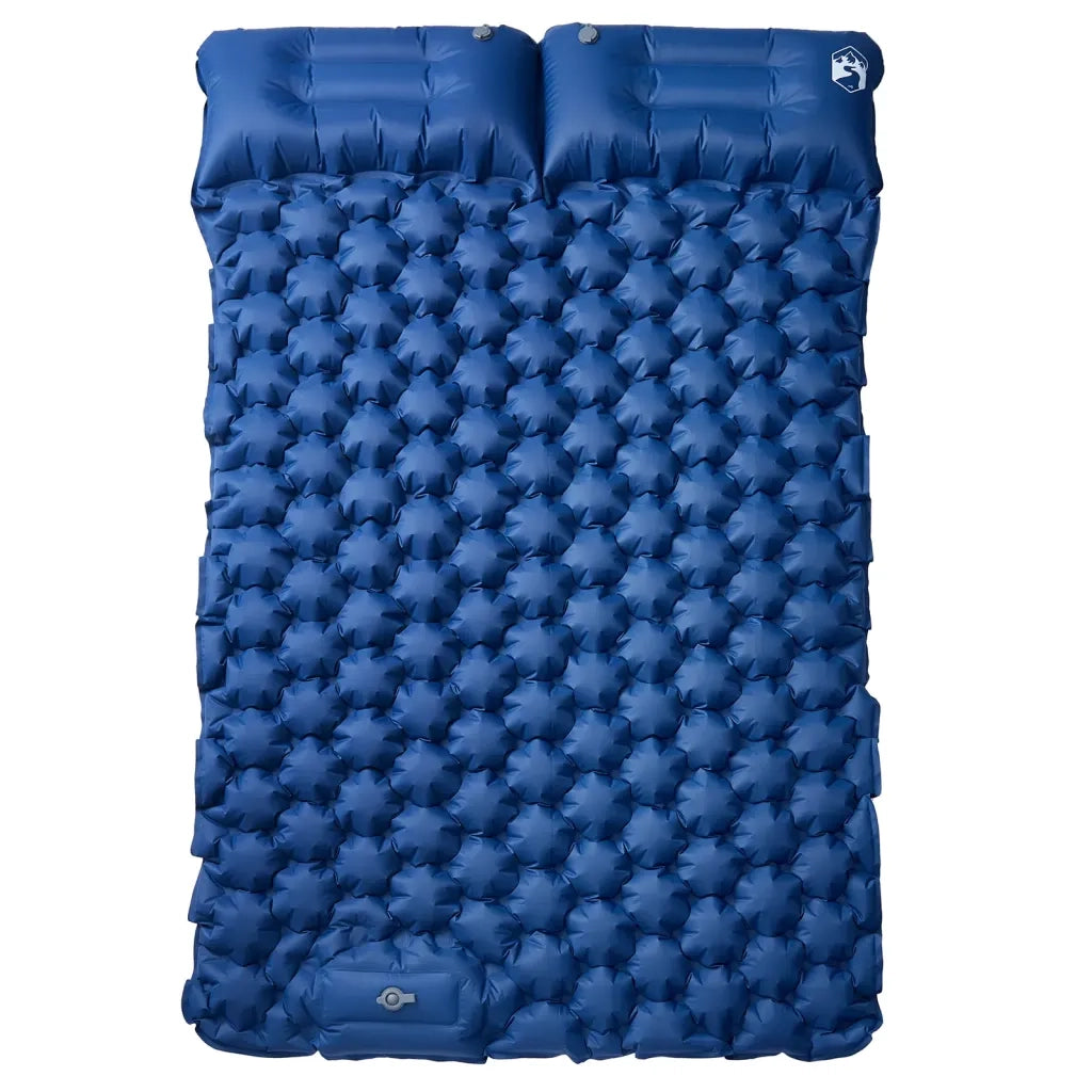 Materasso Campeggio Autogonfiabile Cuscini 2 Persone Blu Marino CFW3997051