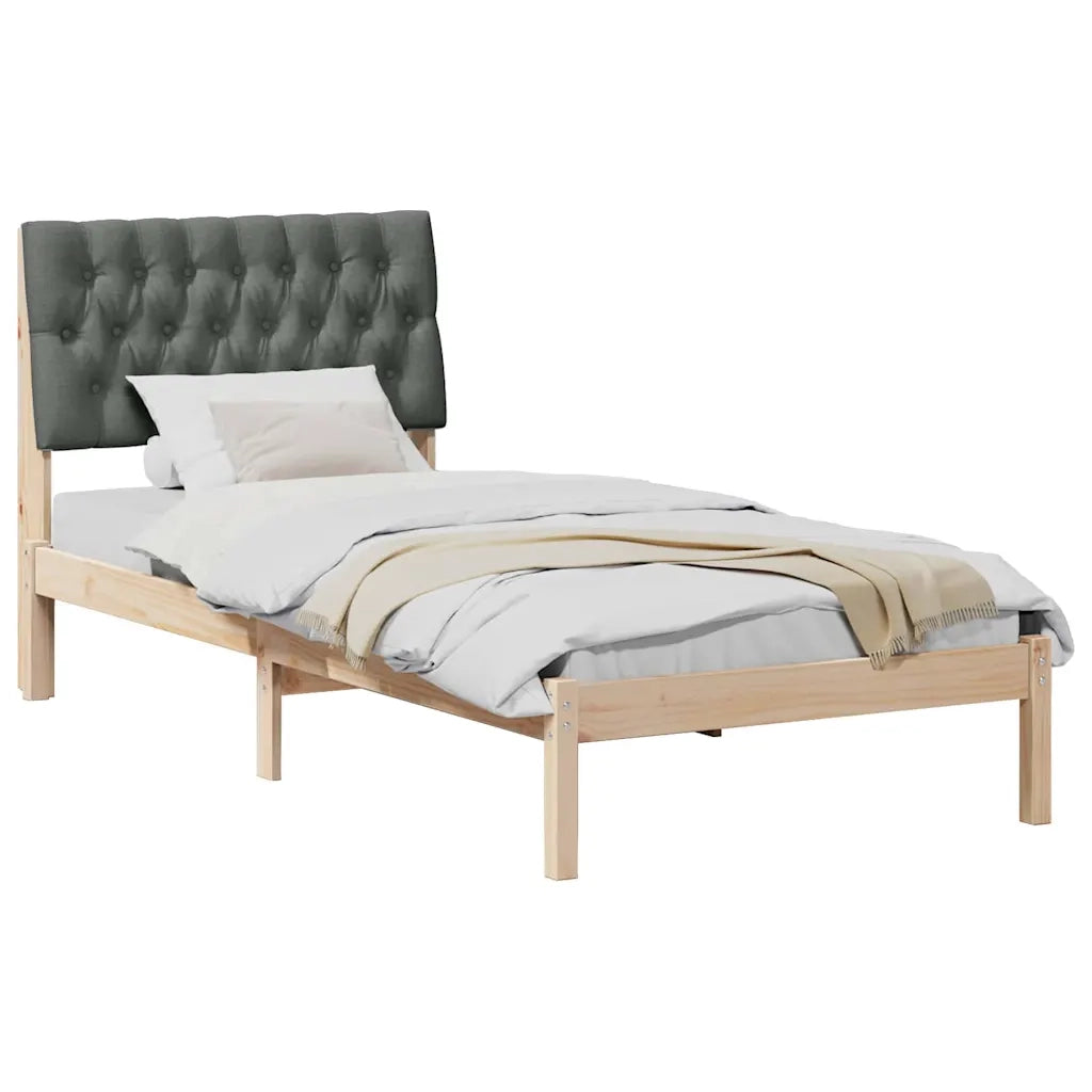 Letto con Testiera Rivestita-Struttura Letto con Testiera Marrone 90 x 200 cm 880413
