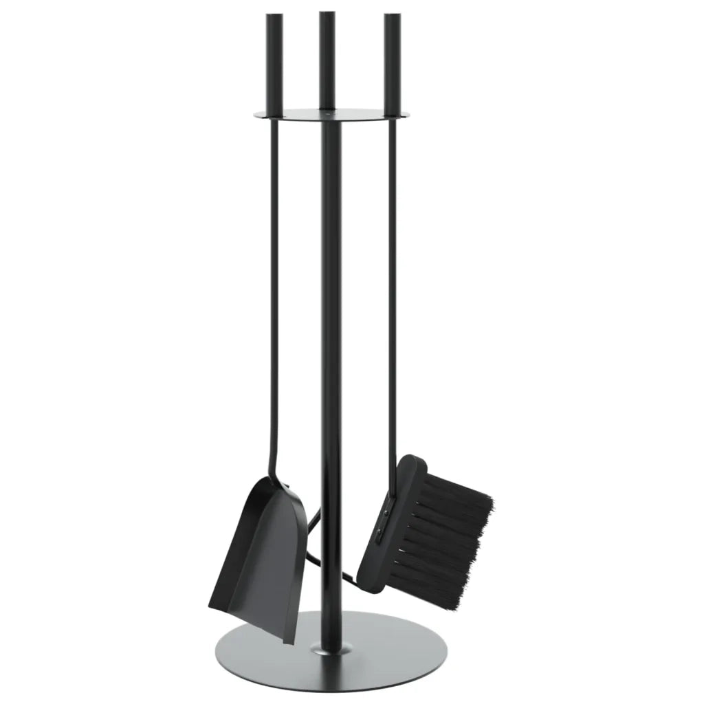 Set di attrezzi per camino 4 pezzi 22x59 cm in acciaio 156375