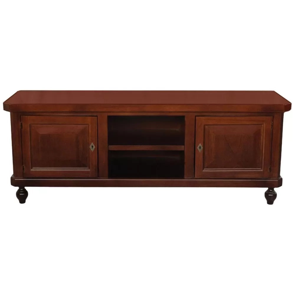 Porta tv in legno arte povera 2 ante noce scuro 150x43x56 - Mobili 2G