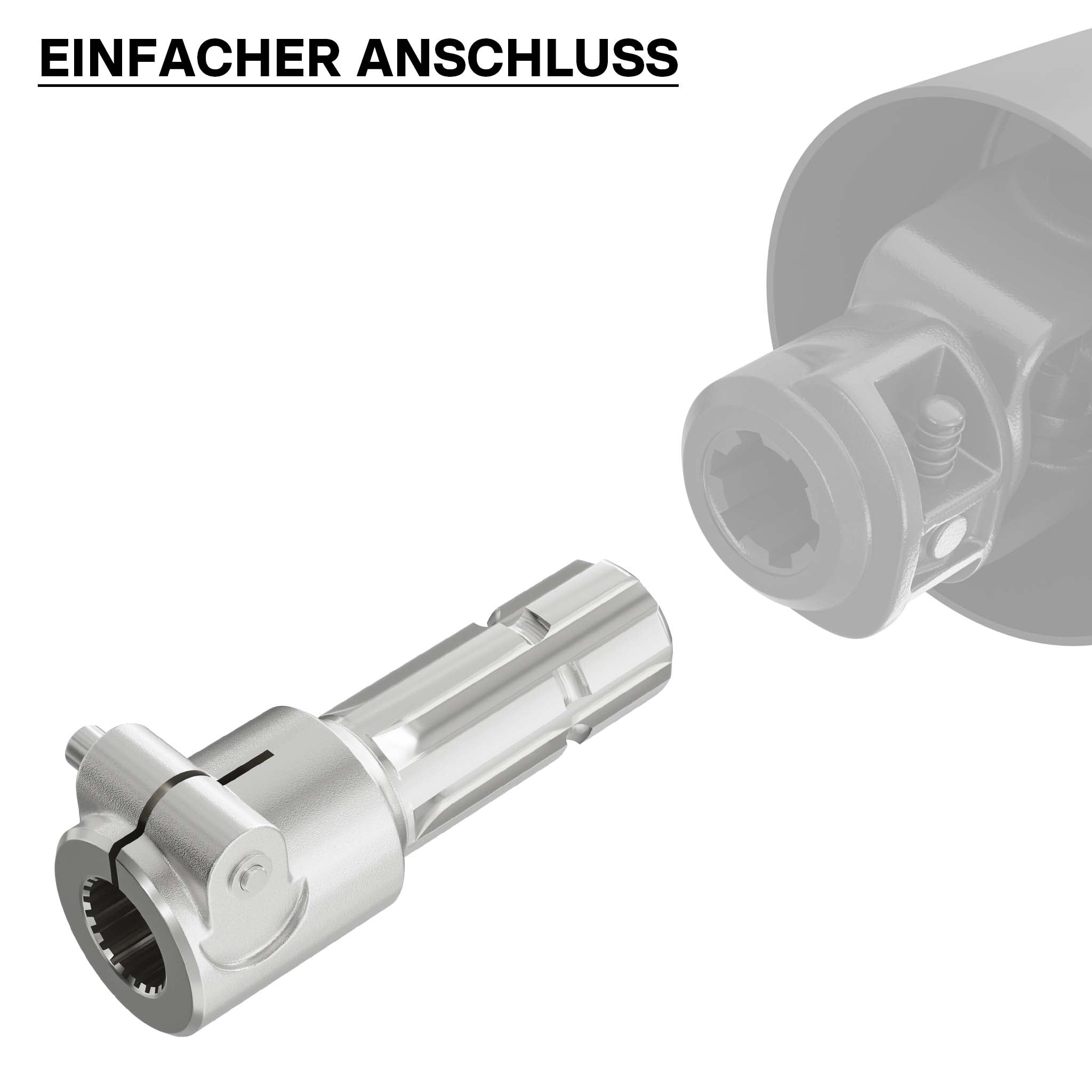 Boccola albero cardanico 175 mm Attacco albero scanalato 1 3/8" 21 denti Albero uscita 1 3/4" 6D