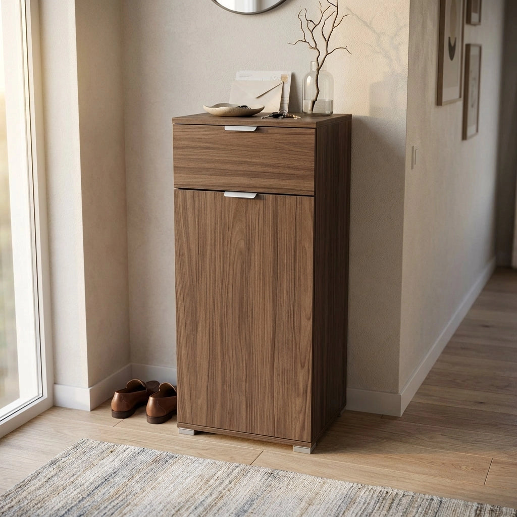 Armadietto da Bagno con cassetto in Legno Composito cm 45x38x103 - CURT