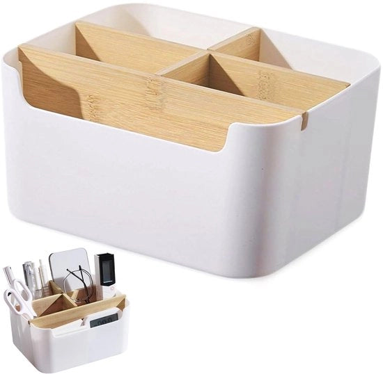 Organizzatore per ufficio in legno a 5 cassetti - Pennaiole rimovibili - Organizzazione per oggetti da scrivere - Design elegante - Ideale per casa e ufficio