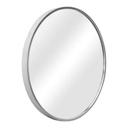 Specchio Rotondo da Parete 'Modugno' Ø 50 cm Cornice in Alluminio - color Argento [en.casa]