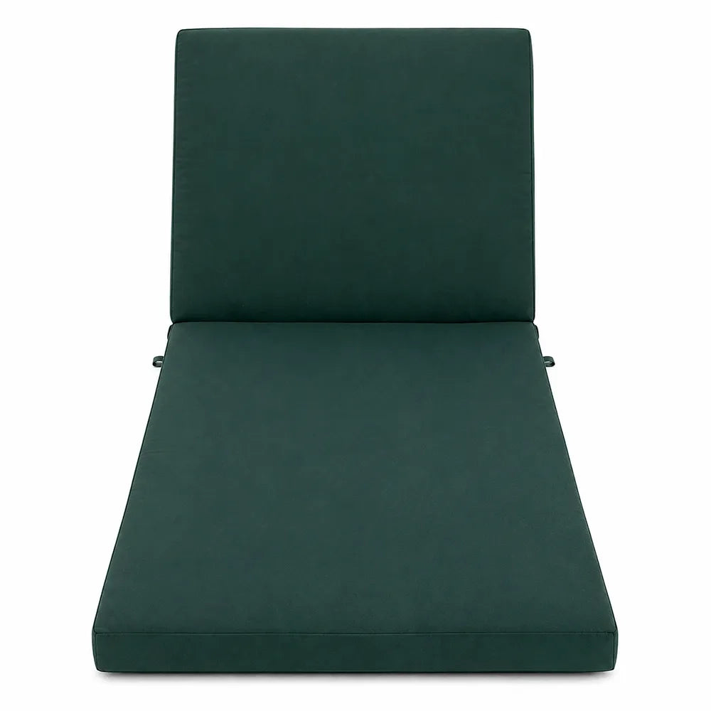 Cuscino per lettino da esterno 192x61 cm con schienale reclinabile e velcro in poliestere – Verde