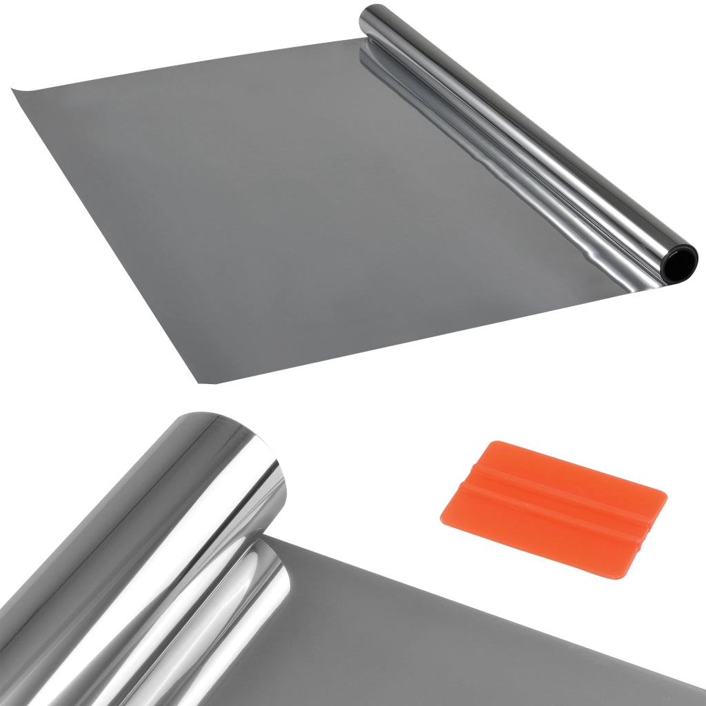 [casa.pro] Pellicola Riflettente per Finestra Autoadesiva 75 cm  x 4 m Argento a Specchio Protezione Sole e Vista