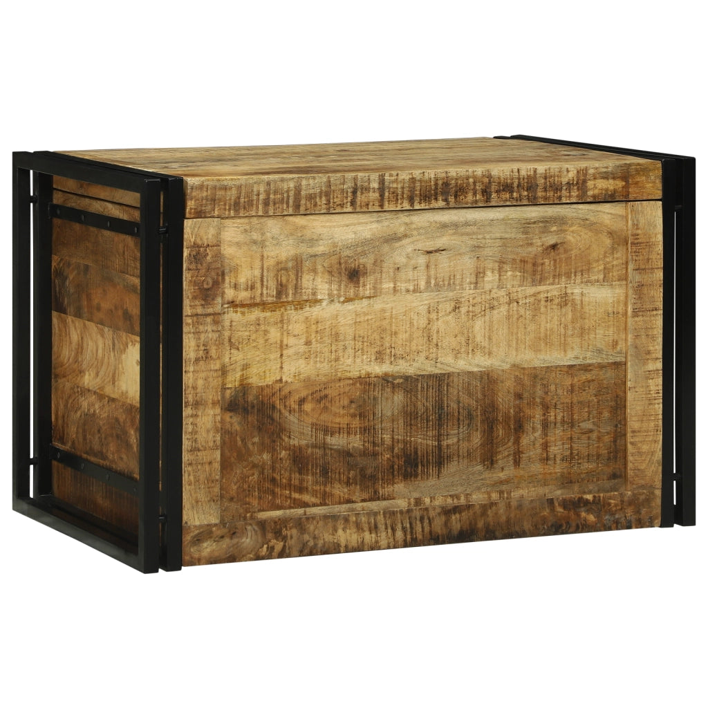 Scatola di Stoccaggio 80x50x50 cm in Legno Massello di Mango