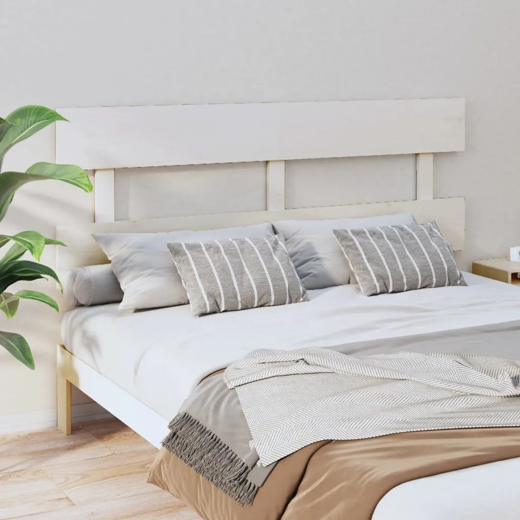 Testiera per Letto-Testata-Testiera Decorativa Bianca 164x3x81 cm in Legno Massello di Pino