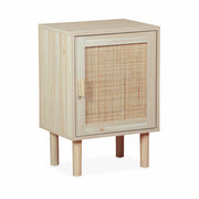 Comodino in canna e legno, marrone naturale