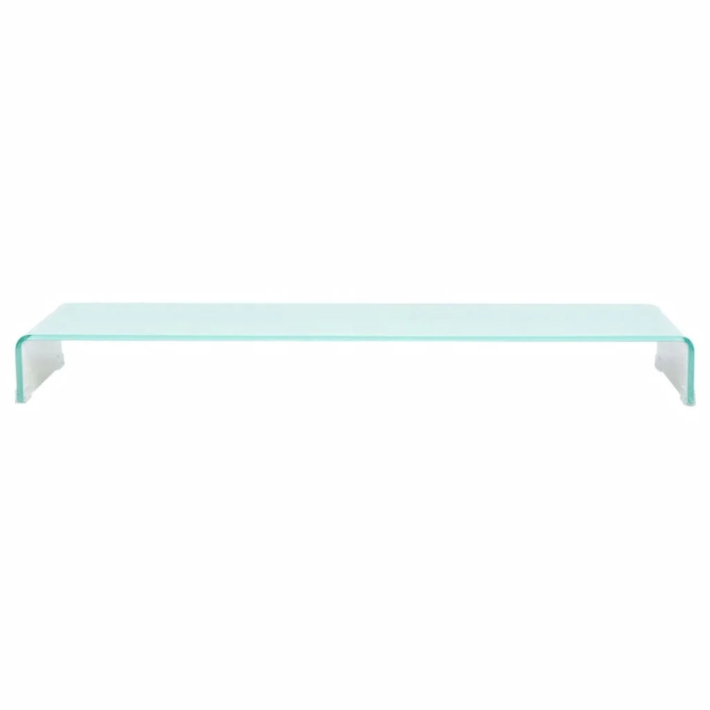 Pratico supporto TV/buffet/supporto per monitor di design per TV in vetro bianco da 120 cm 2502225