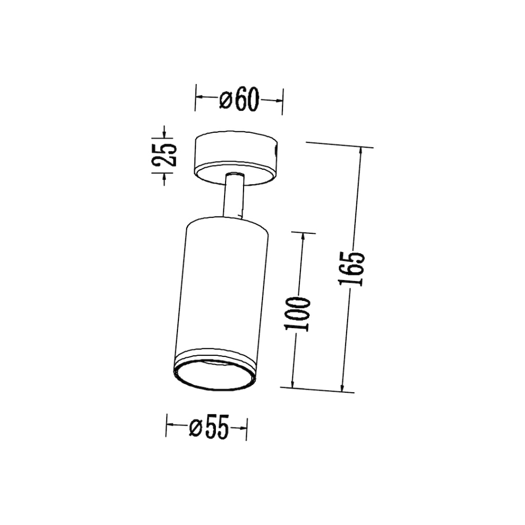 Faretto soffitto bianco tondo orientabile 1xGU10 Pipe Milagro