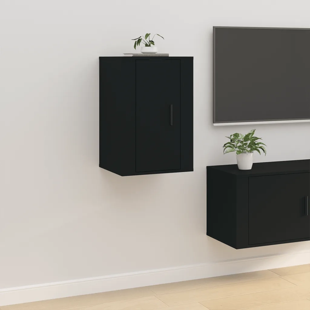 Mobili Porta TV a Parete 2 pz Nero 40x34,5x60 cm 816659