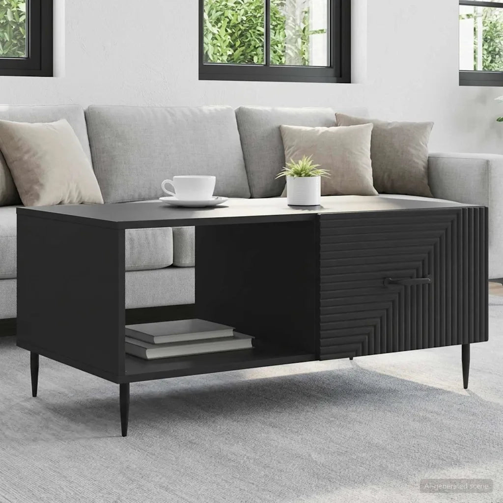 Tavolino da salotto Nero 90 x 50 x 40 cm Legno ingegnerizzato 894956