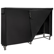 Porta legna con copertura impermeabile e struttura in ferro pesante per camino, Mensola portalegna Nero 192cm-Accessori caminetti e stufe a legna