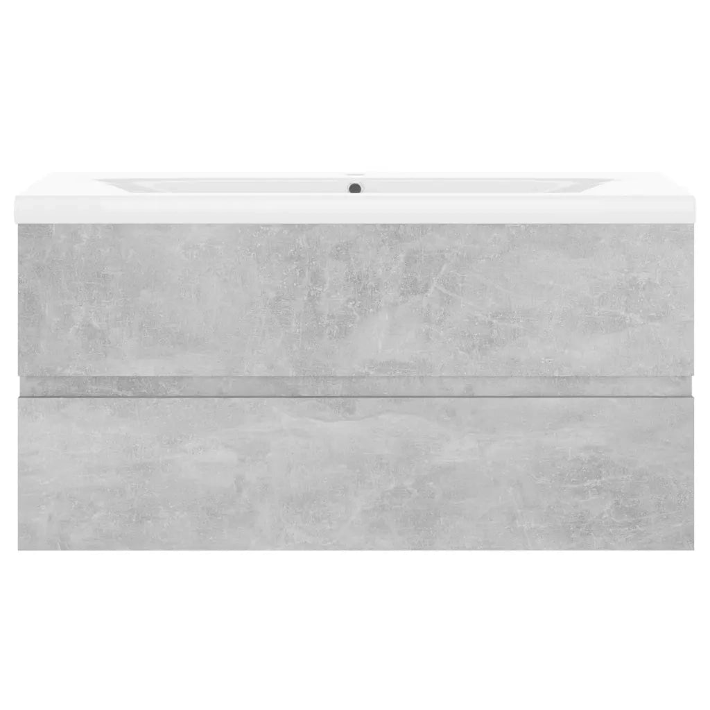 Mobile con Lavabo | Armadio Lavabo Integrato Grigio Cemento in Legno Multistrato