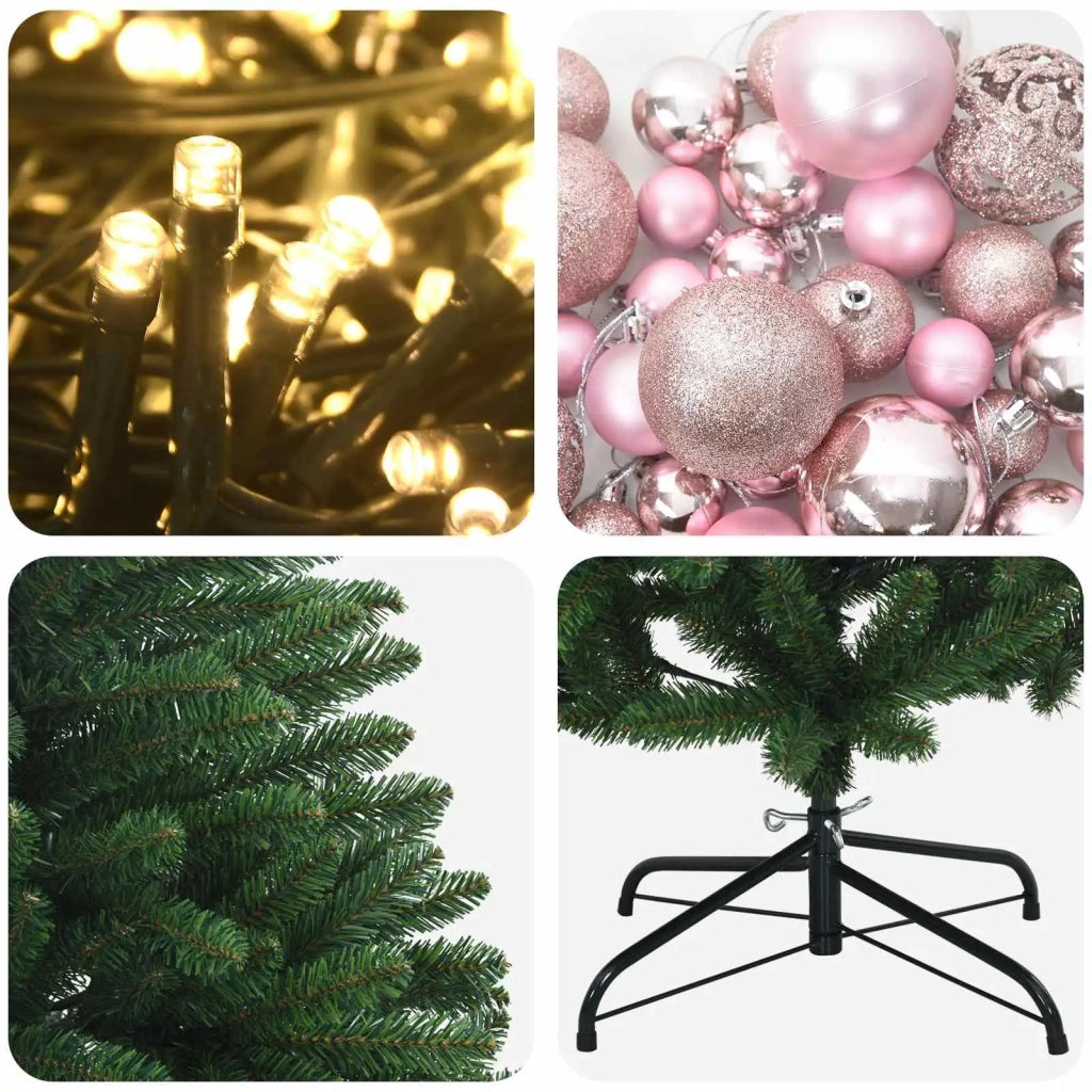Albero di Natale artificiale verde medio con palline 180 cm 3466731