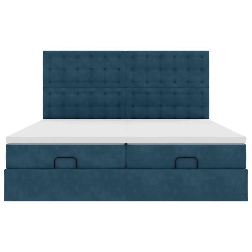 vidaXL Struttura Letto Pouf con Materassi 200x200 cm Velluto