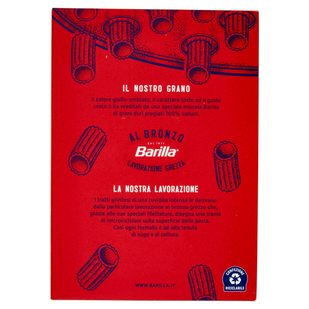 Barilla mezzi rigatoni pasta trafilata al bronzo confezione da 400 grammi
