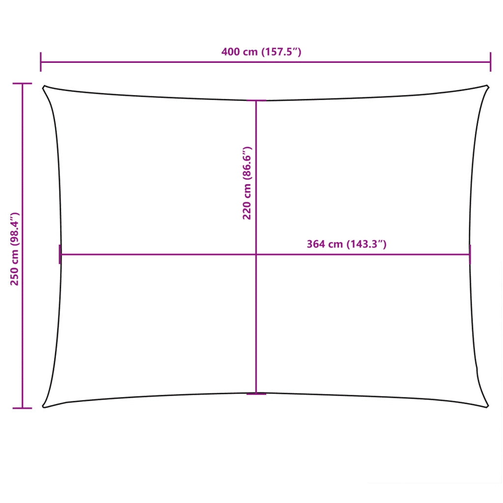 Parasole a Vela Oxford Rettangolare 2,5x4 m Verde Scuro 135482
