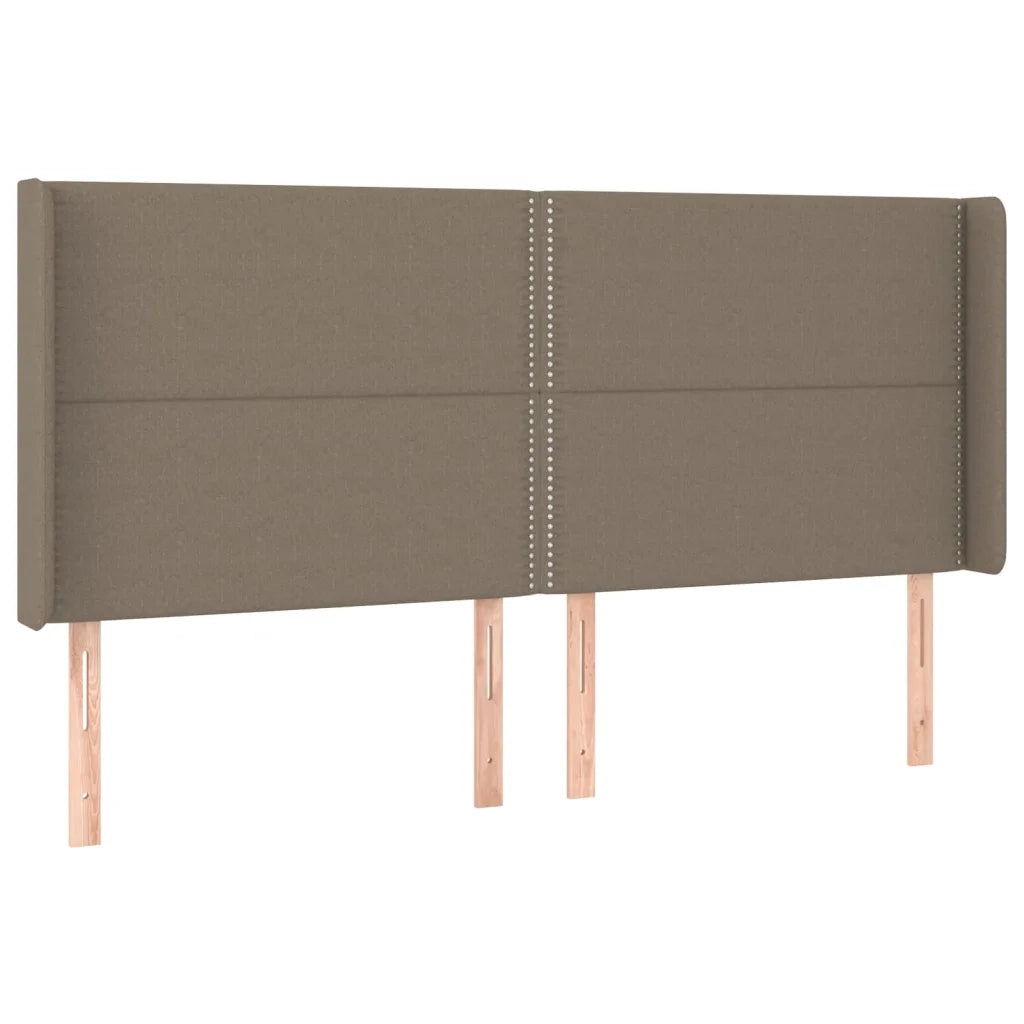 Letto a Molle Materasso e LED tortora 200x200cm in Tessuto 3138265