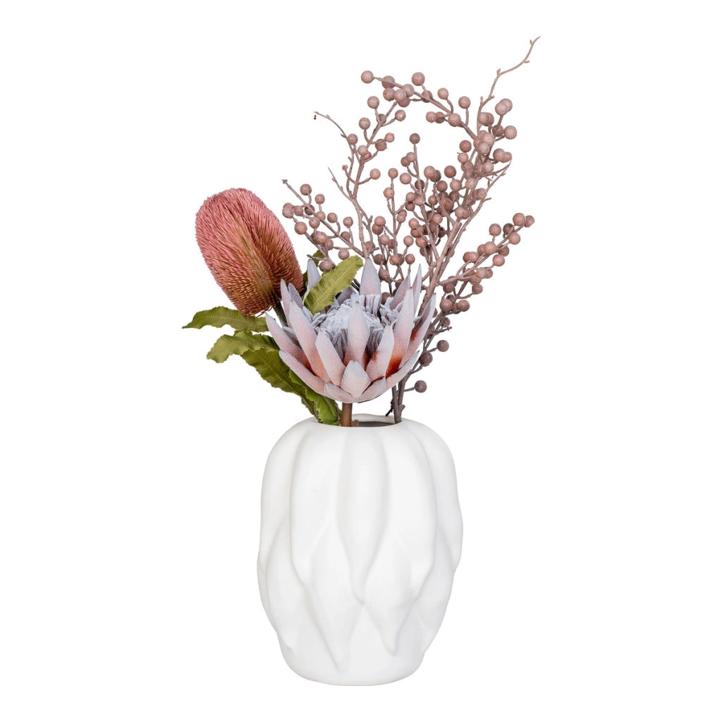 Vaso Decorativo Daisy, Bianco, Ceramica, 19,5x19,5x26 cm