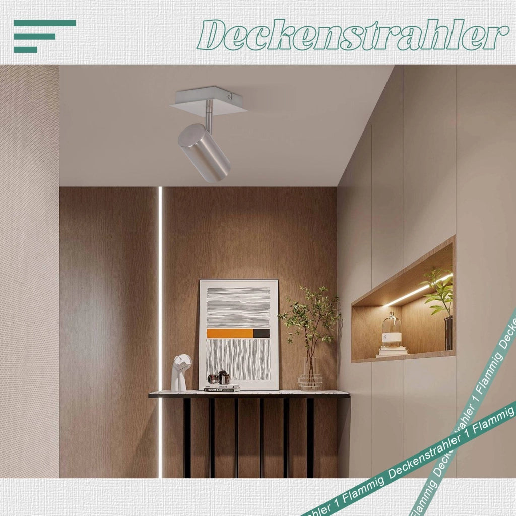 ZMH Faretto da Soffitto 1 Pezzo Nichelato Orientabile 330° GU10 per Corridoio Senza Lampadina