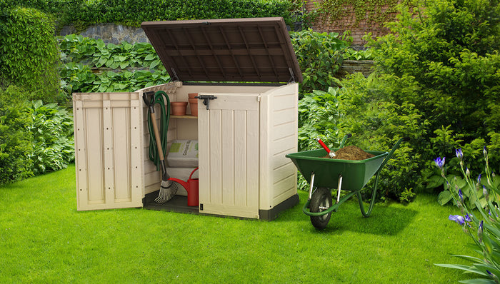 Baule da Esterno Keter Store-it-Out Max 145,5x82x125 cm in Resina Beige